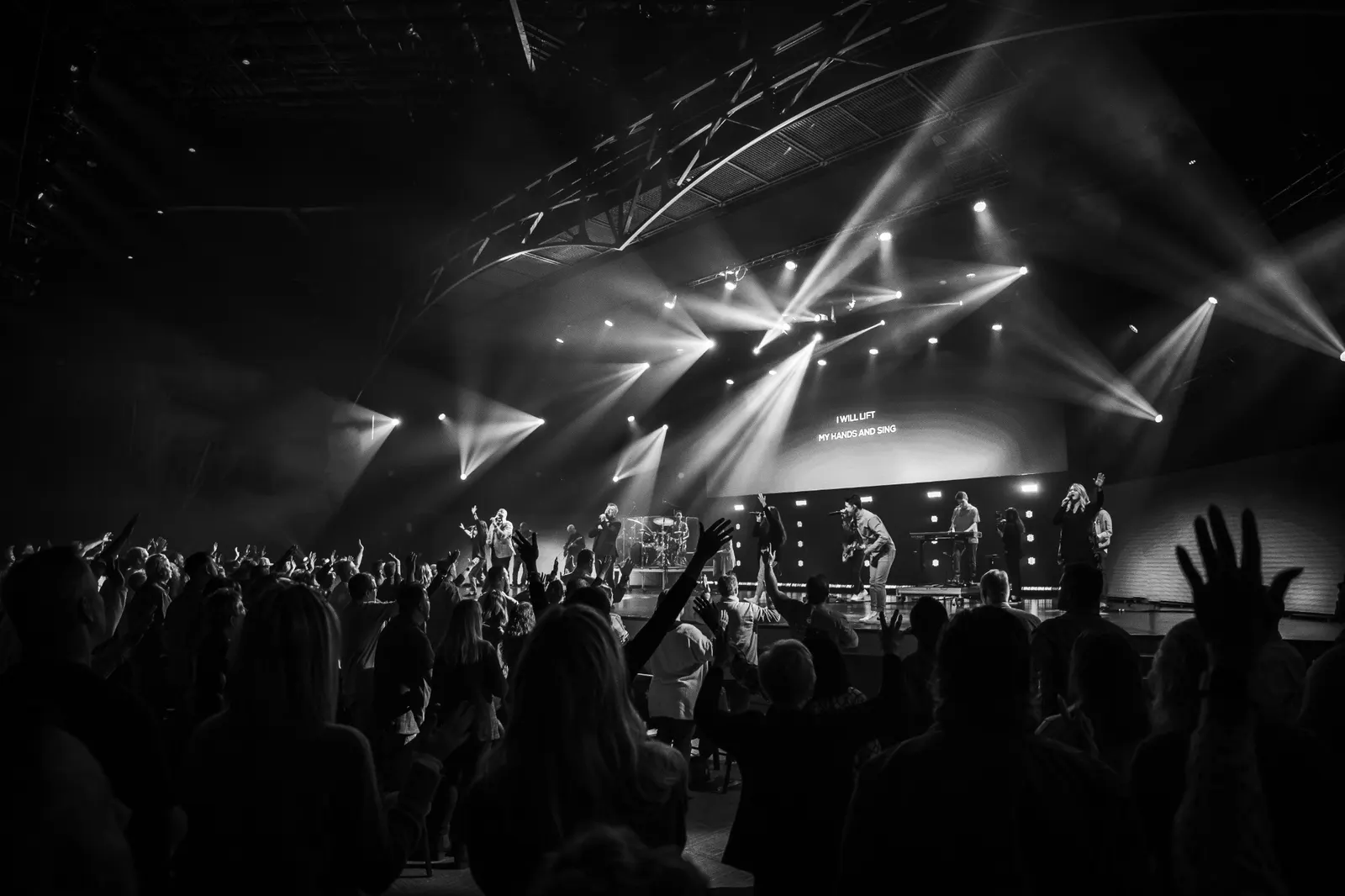 Live worship gathering on stage